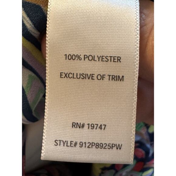 The Pioneer Womens Boho Floral Square Neck Flutter Sleeve Blouse Top Shirt Sz L - Picture 6 of 7